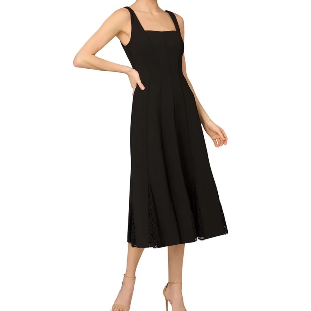 AIDAN MATTOX BONDED CREPE MIDI DRESS Sz 8 NWT